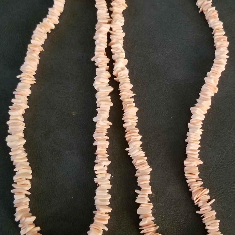 2 Matching Light Pink Puka Shell Necklaces